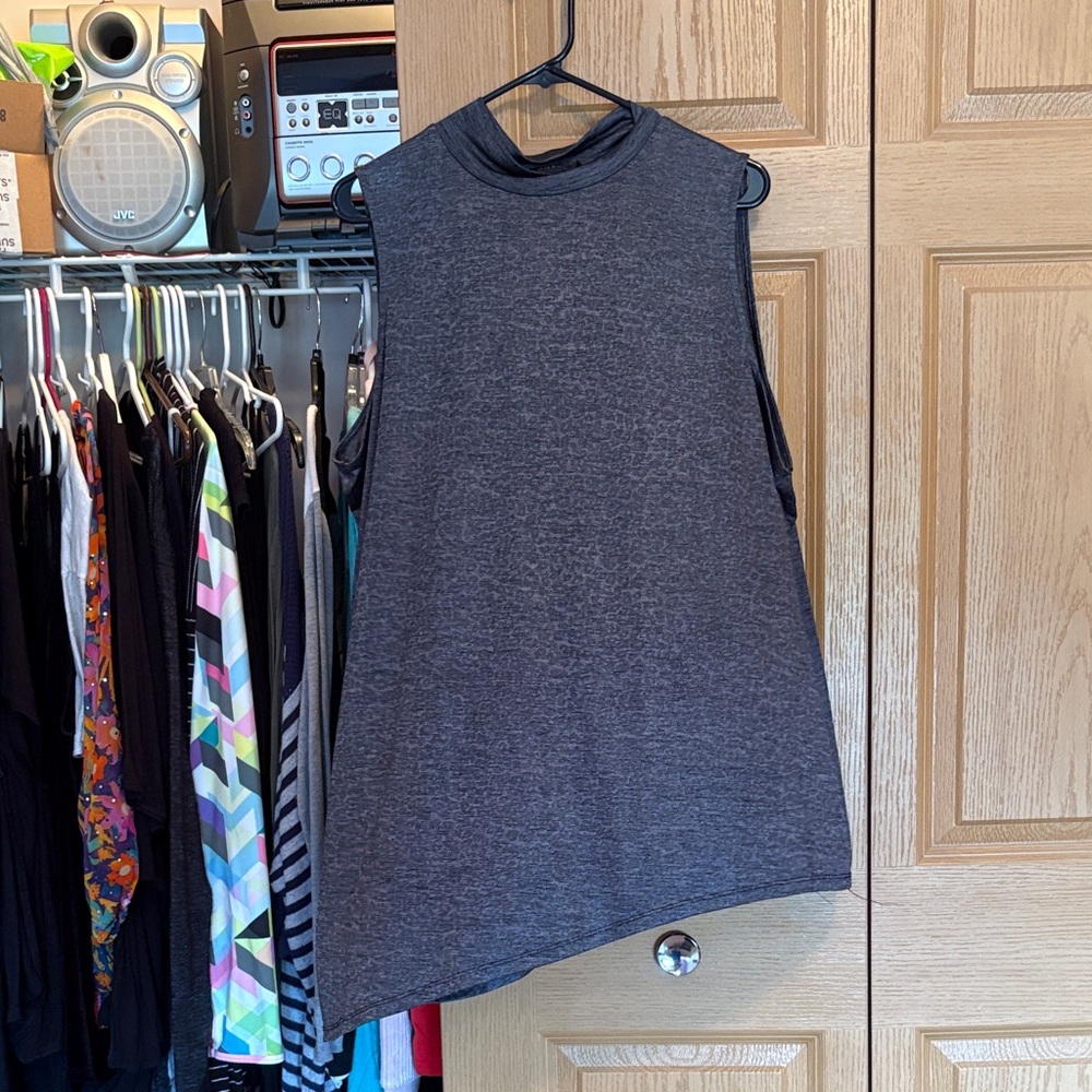 Sleeveless Charcoal Gray Women's Top